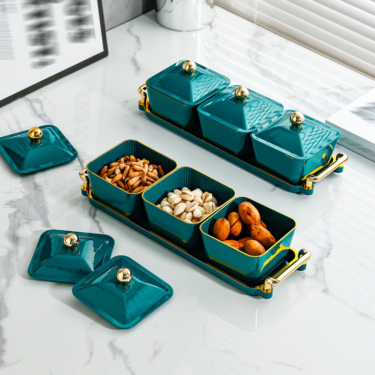 Nordic Light Luxury Grid Snack Dish Home KTV Club