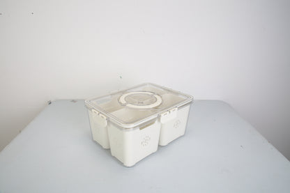 2Pack Airtight Fruit Storage Containers 4 Compartment Food Storage Containers Fruit Vegetable Organizers With 8 Removable Colanders For Fridge Picnic