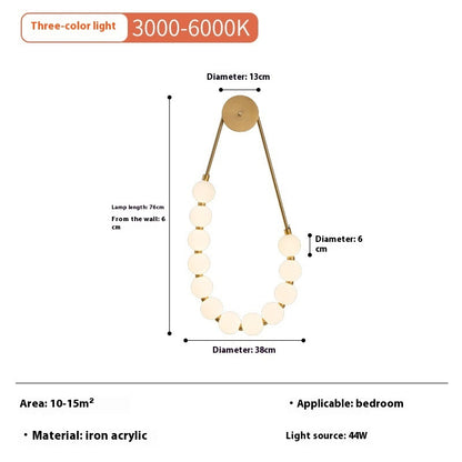 Simple Bedroom Creative Warm High-grade Light Luxury Wall Lamp