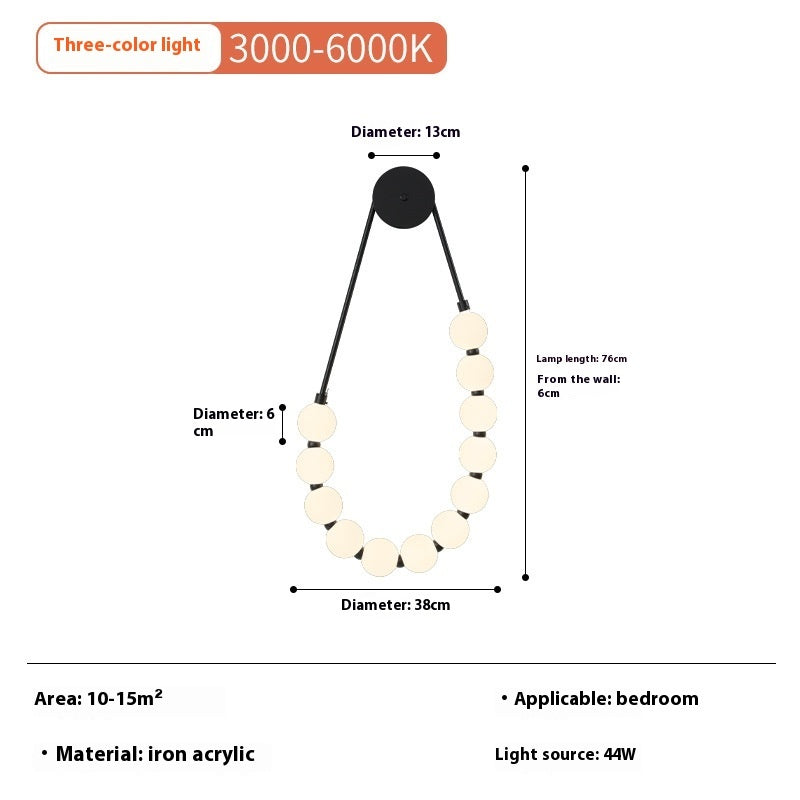 Simple Bedroom Creative Warm High-grade Light Luxury Wall Lamp