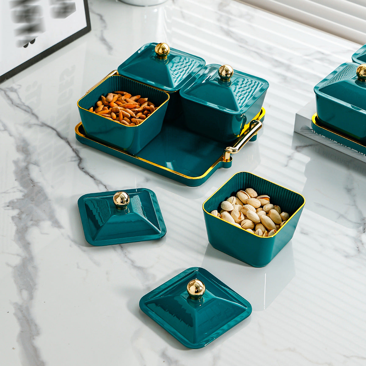 Nordic Light Luxury Grid Snack Dish Home KTV Club