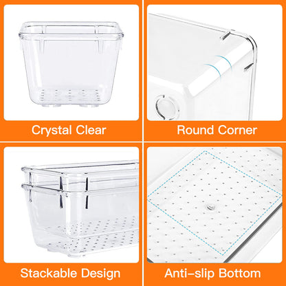 25Pcs Clear Plastic Drawer Organizers Set 4 Sizes Desk Drawer Dividers Trays Storage Bins For Vanity Cabinet Makeup Bathroom Office Kitchen Bedroom Jewelry