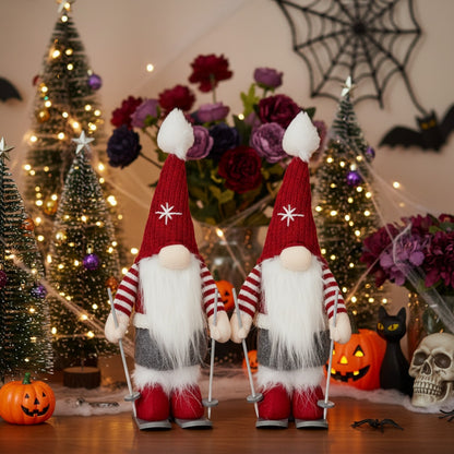 2PCS Set Christmas Gnome Decorations 5.9x4.5x15in Adorable Holiday Tabletop Ornaments Perfect For Party Gifts & Home Display
