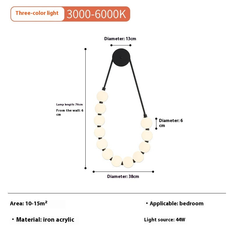 Simple Bedroom Creative Warm High-grade Light Luxury Wall Lamp