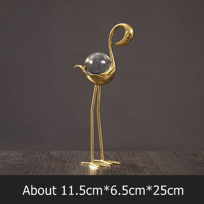 Flamingo Crystal Ball Light Luxury Home Decoration