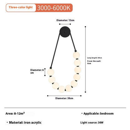 Simple Bedroom Creative Warm High-grade Light Luxury Wall Lamp