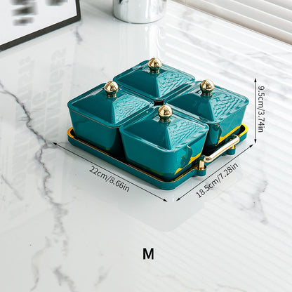 Nordic Light Luxury Grid Snack Dish Home KTV Club