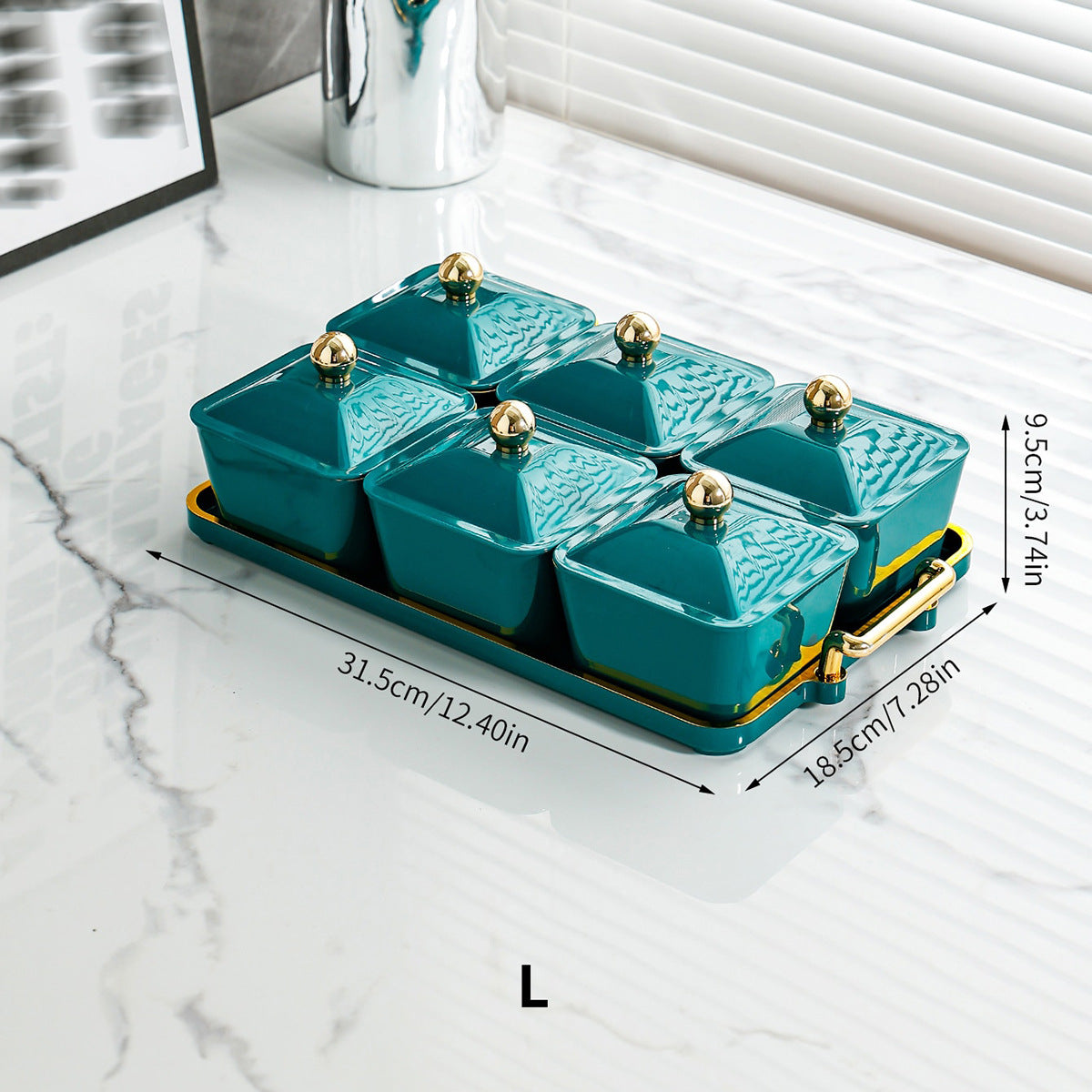 Nordic Light Luxury Grid Snack Dish Home KTV Club