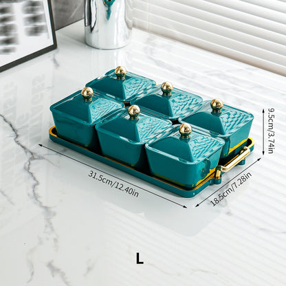 Nordic Light Luxury Grid Snack Dish Home KTV Club