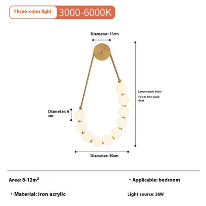 Simple Bedroom Creative Warm High-grade Light Luxury Wall Lamp