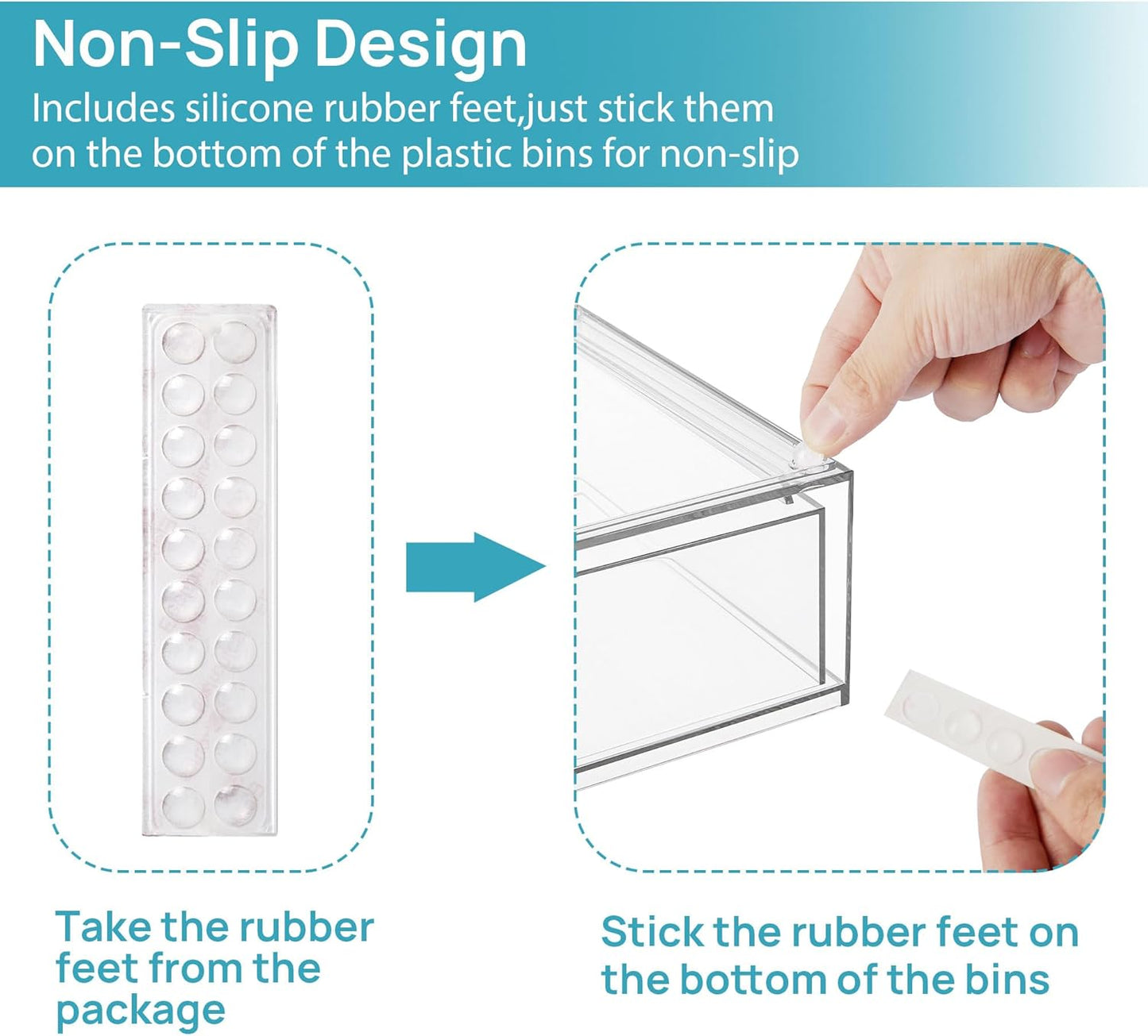 12.1in 30.7cm W Clear Stackable Storage Drawers,2 Pack Acrylic Plastic Organizers Bins For Makeup Palettes, Cosmetics, And Beauty Supplies,Ideal For Vanity, Bathroom,Cabinet,Desk Organization