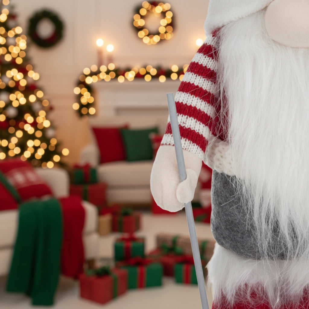 2PCS Set Christmas Gnome Decorations 5.9x4.5x15in Adorable Holiday Tabletop Ornaments Perfect For Party Gifts & Home Display