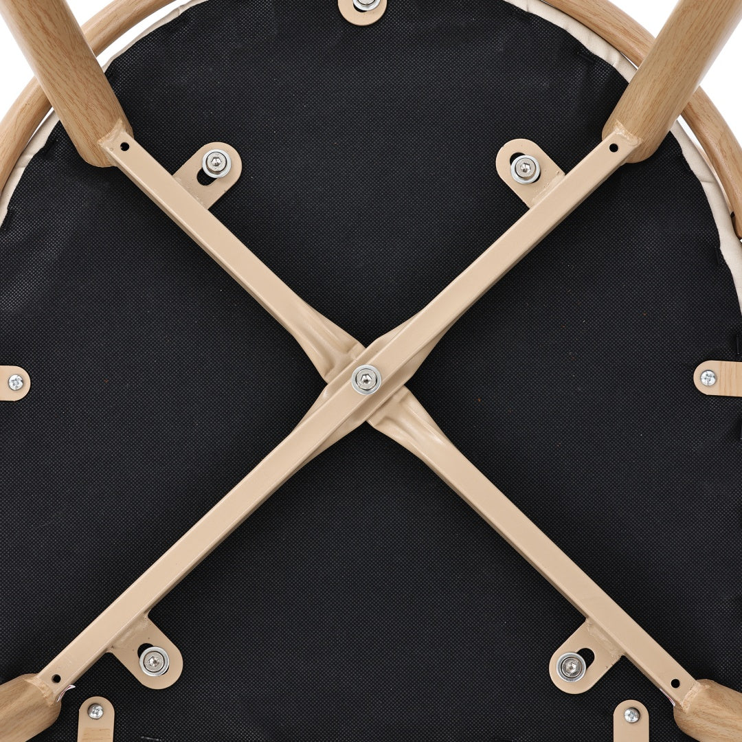 Set Of 6, PU Seat, Rattan Backrest, Bamboo Kitchen Chair With Imitation Rattan Backrest And Retro Side Armchair, Suitable For Home, Restaurant, Living Room, Cafe,beige