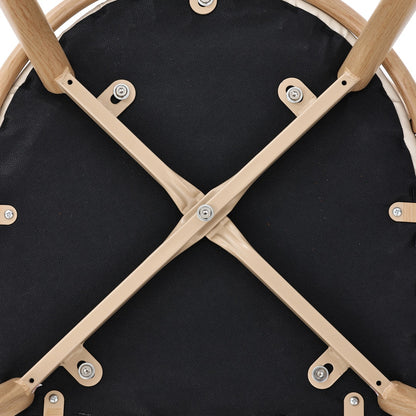 Set Of 6, PU Seat, Rattan Backrest, Bamboo Kitchen Chair With Imitation Rattan Backrest And Retro Side Armchair, Suitable For Home, Restaurant, Living Room, Cafe,beige