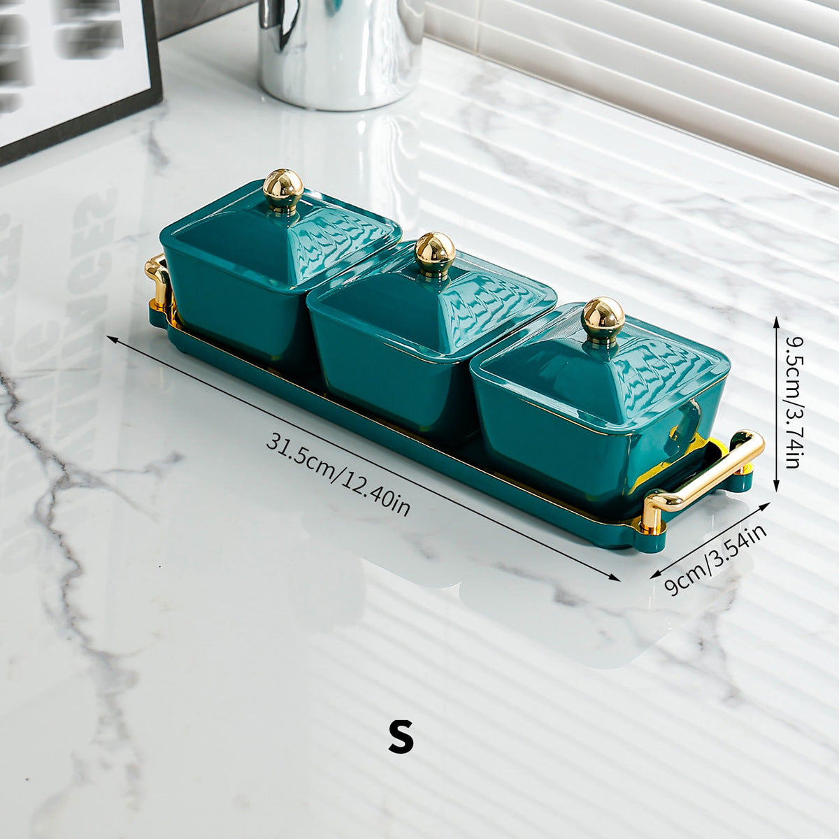 Nordic Light Luxury Grid Snack Dish Home KTV Club