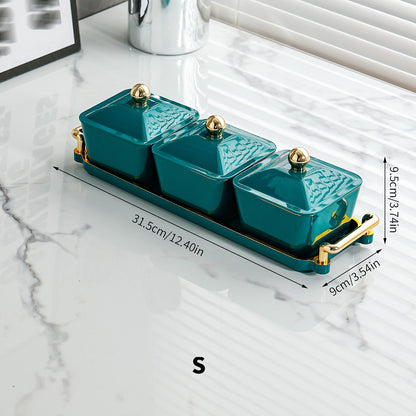 Nordic Light Luxury Grid Snack Dish Home KTV Club